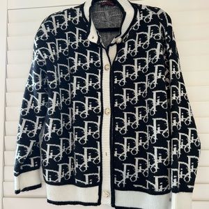 Classy white and black designer cardigan